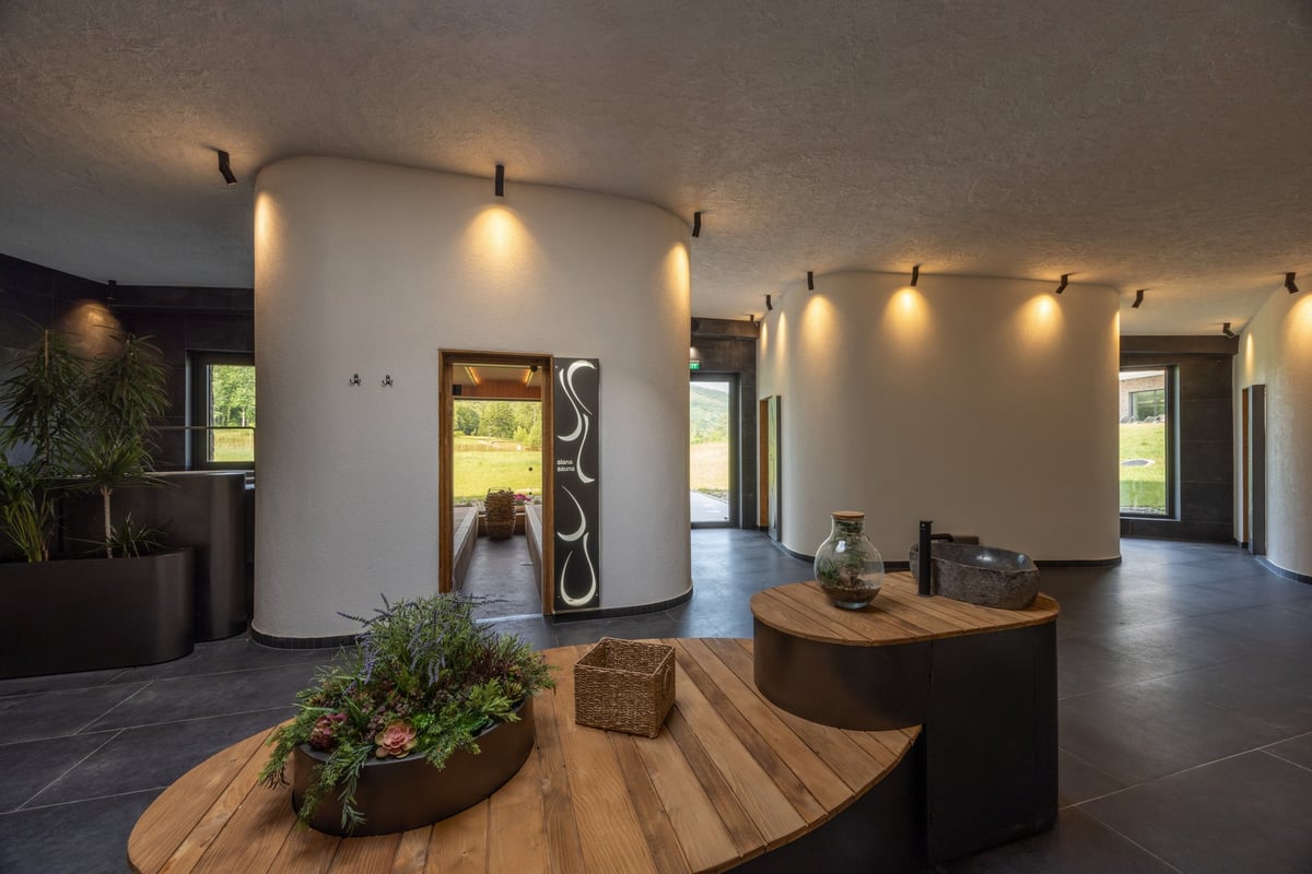 Interior of a modern hotel spa center